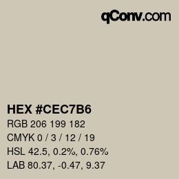 Color code: HEX #CEC7B6 | qconv.com