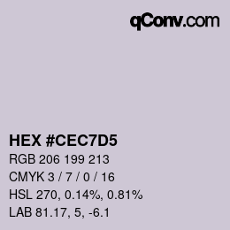 カラーコード: HEX #CEC7D5 | qconv.com