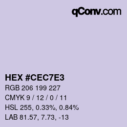 Color code: HEX #CEC7E3 | qconv.com