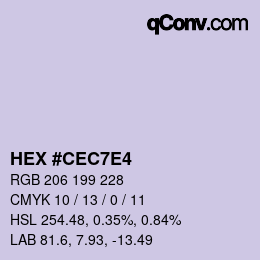 Color code: HEX #CEC7E4 | qconv.com