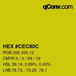 Color code: HEX #CEC80C | qconv.com