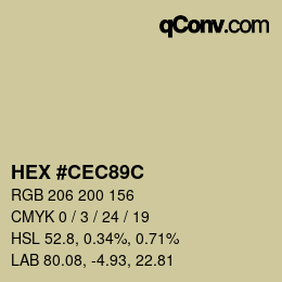 Color code: HEX #CEC89C | qconv.com