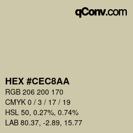 カラーコード: HEX #CEC8AA | qconv.com