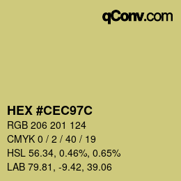 Color code: HEX #CEC97C | qconv.com