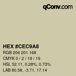 Color code: HEX #CEC9A8 | qconv.com