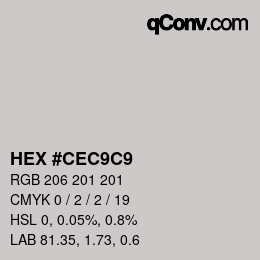 カラーコード: HEX #CEC9C9 | qconv.com