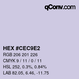 カラーコード: HEX #CEC9E2 | qconv.com