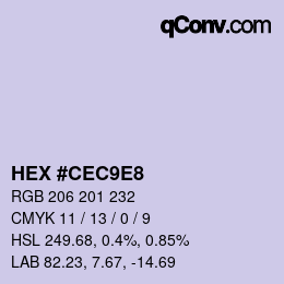 Farbcode: HEX #CEC9E8 | qconv.com
