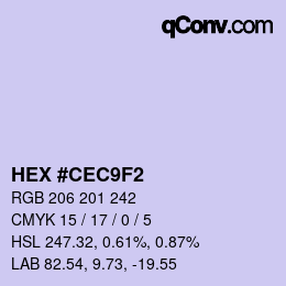 Color code: HEX #CEC9F2 | qconv.com
