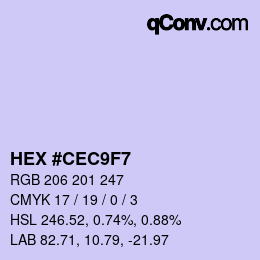 Color code: HEX #CEC9F7 | qconv.com