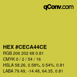 Farbcode: HEX #CECA44CE | qconv.com