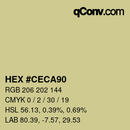 颜色代码: HEX #CECA90 | qconv.com