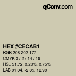 Color code: HEX #CECAB1 | qconv.com