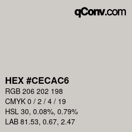 Color code: HEX #CECAC6 | qconv.com