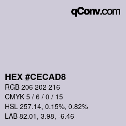 カラーコード: HEX #CECAD8 | qconv.com