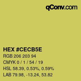 Código de color: HEX #CECB5E | qconv.com