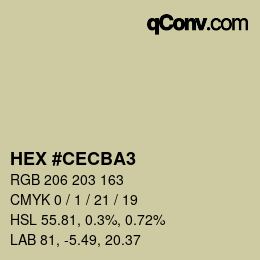 颜色代码: HEX #CECBA3 | qconv.com