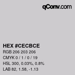 Color code: HEX #CECBCE | qconv.com
