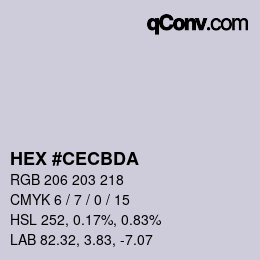 カラーコード: HEX #CECBDA | qconv.com