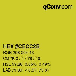 カラーコード: HEX #CECC2B | qconv.com