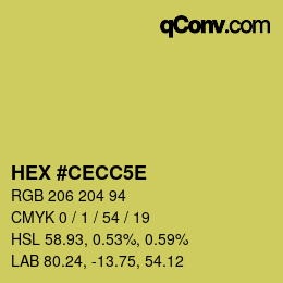 Farbcode: HEX #CECC5E | qconv.com