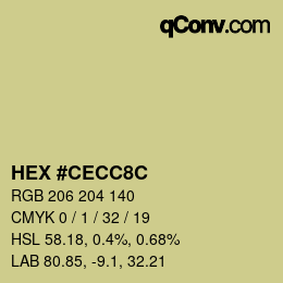 カラーコード: HEX #CECC8C | qconv.com