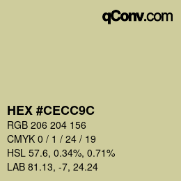 Color code: HEX #CECC9C | qconv.com