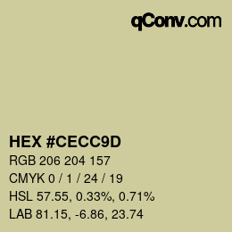 Color code: HEX #CECC9D | qconv.com