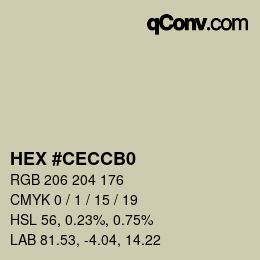 Color code: HEX #CECCB0 | qconv.com