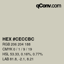 Color code: HEX #CECCBC | qconv.com