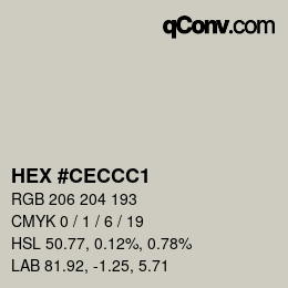 Color code: HEX #CECCC1 | qconv.com