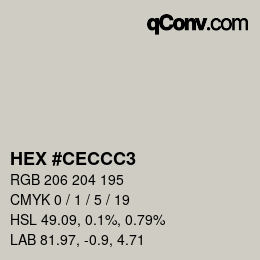 カラーコード: HEX #CECCC3 | qconv.com