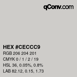 カラーコード: HEX #CECCC9 | qconv.com