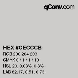 Color code: HEX #CECCCB | qconv.com