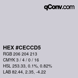 Color code: HEX #CECCD5 | qconv.com
