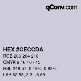 Color code: HEX #CECCDA | qconv.com