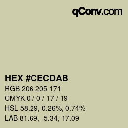 颜色代码: HEX #CECDAB | qconv.com