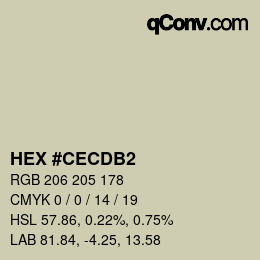 颜色代码: HEX #CECDB2 | qconv.com