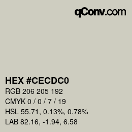 カラーコード: HEX #CECDC0 | qconv.com