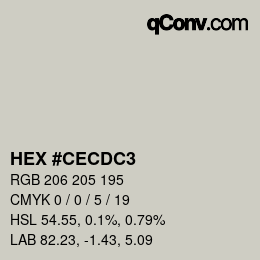 Color code: HEX #CECDC3 | qconv.com