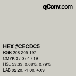 Color code: HEX #CECDC5 | qconv.com