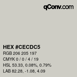 カラーコード: HEX #CECDC5 | qconv.com
