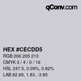 颜色代码: HEX #CECDD5 | qconv.com