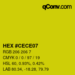 Color code: HEX #CECE07 | qconv.com