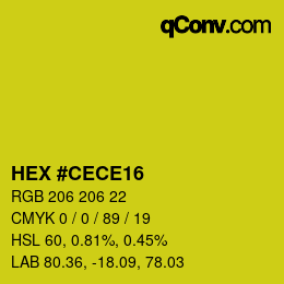 Color code: HEX #CECE16 | qconv.com