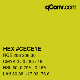 Color code: HEX #CECE1E | qconv.com