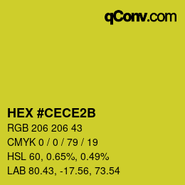 Farbcode: HEX #CECE2B | qconv.com
