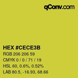 Color code: HEX #CECE3B | qconv.com