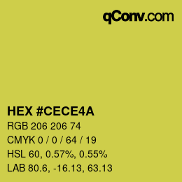 カラーコード: HEX #CECE4A | qconv.com