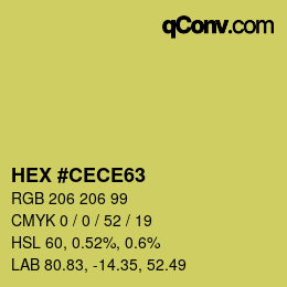 カラーコード: HEX #CECE63 | qconv.com